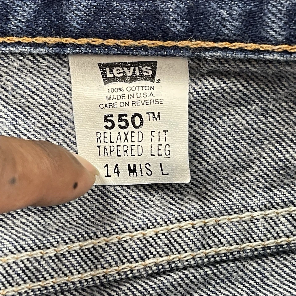 Женские джинсы Levi's 550 30x31 14 Miss L свободного покроя сужающиеся штанины синий деним США - Изображение 4 из 4