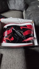 Nike Air Jordan 1 High Top Lace-Up Sneaker Red/Black Colorblock New w/ Box