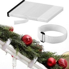 50 Pcs 12inch Christmas Garland Ties Decorative Reusable and Flexible White