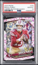 2025 PANINI PRIZM CHERRY BLOSSOM CHOICE #255 BROCK PURDY 6/15 PSA 10