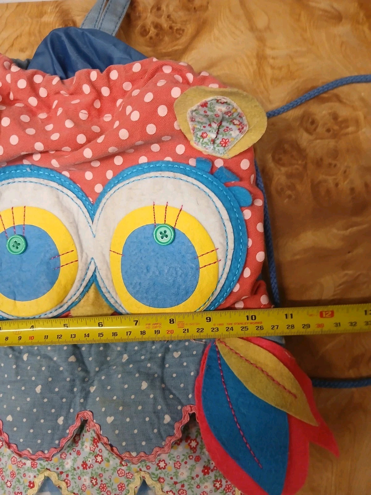 Claire's Club Patchwork Owl Drawstring Backpack P… - image 2