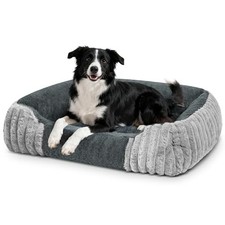 Dog Beds for Sized Dogs 35x28 Inch, Comfort-Sided Orthopedic Dog Large DarkGrey