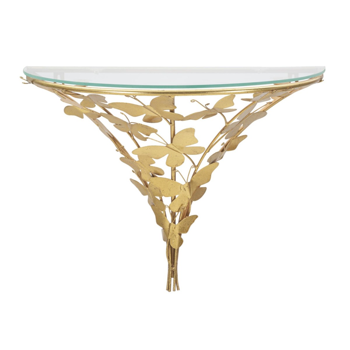 Table de chevet murale Butterfly or 44cm pour rangement de chambre design suspendu