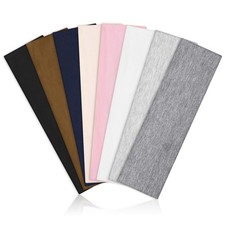 8 PCS Wide Headbands For Women Elastic Soft Fabric Hair Bands Non Slip Colors