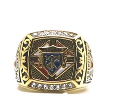 Knights of Columbus Ring Gold Cross Catholic Christian Stainless Steel