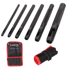 Hollow Punch Set 6 Pieces Heavy Duty Round Leather Hole Punch Kit 1/8 5/32 3/...