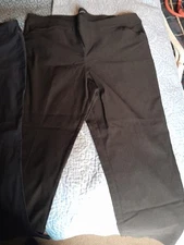 2 Pr Womens Counterparts Sz 18 Stretch Waist Pants Black And Navy Blue