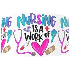 1.5" 1 yard Nurse Nursing is a work of heart Printed Grosgrain Ribbon 1241967
