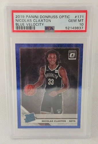 Nicolas Claxton Panini Donruss Optic Blue Velocity Prizm PSA 10 GEM MINT