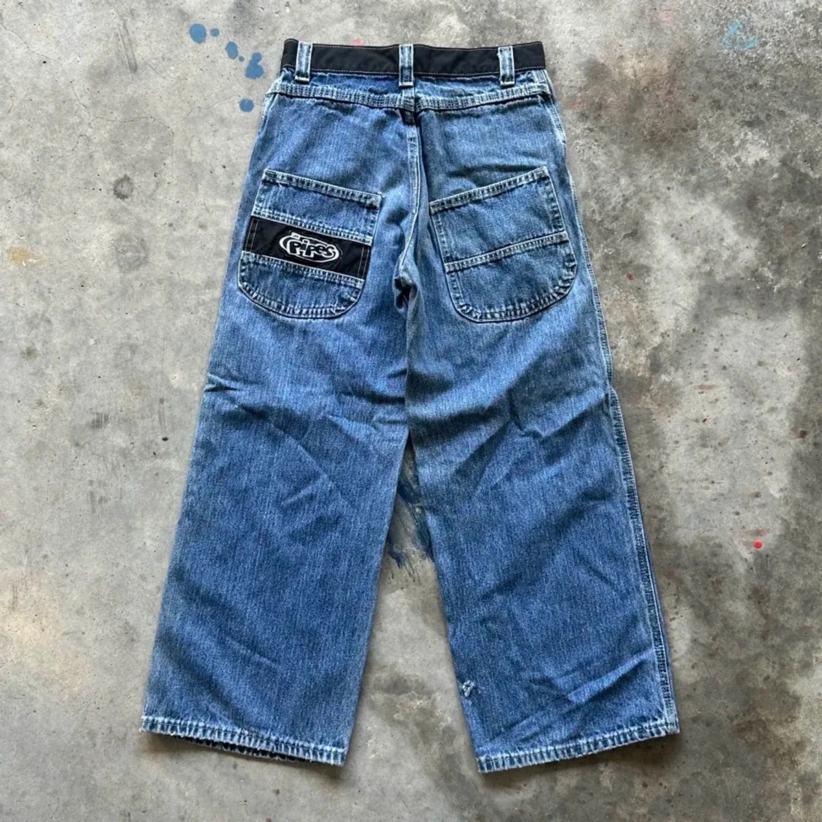 Vintage Lee Pipes Wide Leg Denim Jeans Size 28X24 | eBay