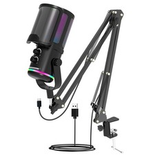 M16 USB Microphone with Boom Arm - PC Mic for Streaming, Podcasting, Vocal Re...