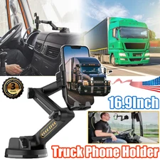 Truck Phone Holder Mount Heavy Duty for Dashboard Windshield 16.9" Long Arm Semi