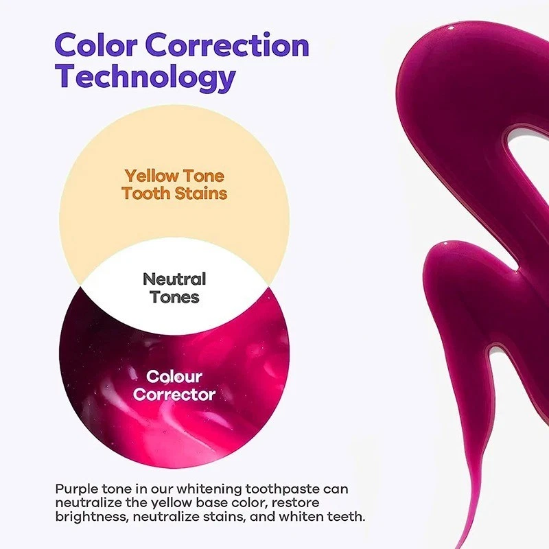 Pasta de dentes clareadora de dentes roxa 5D – Clareamento instantâneo, remoção de manchas - Imagem 3 de 4