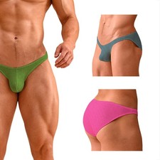 Men's Low-Rise Breathable Briefs, Soft Comfort Cotton Underwear in Solid Colors