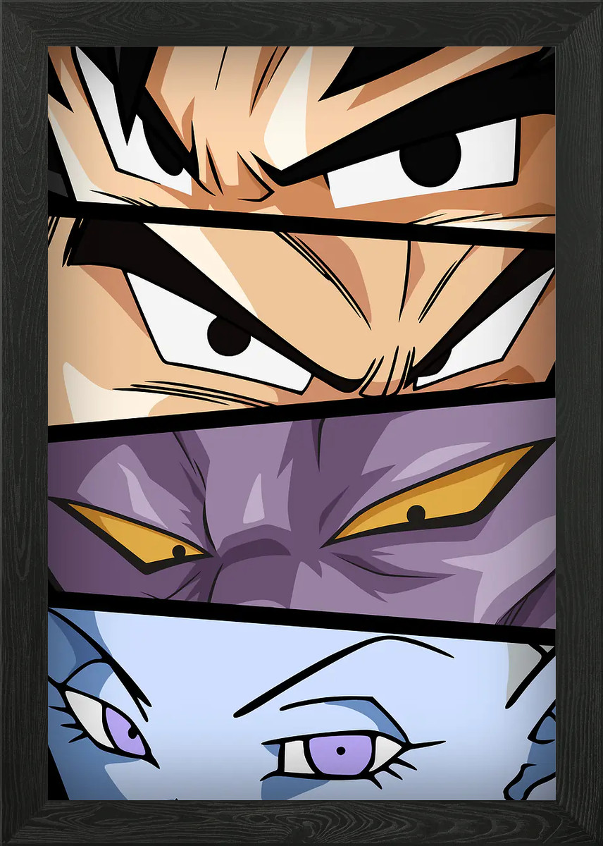 Póster arte de pared Dragon Ball Super: Goku, Vegeta, Be Framed lienzo impresión imagen