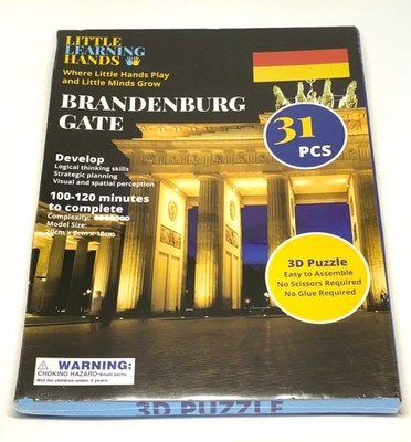 3D Puzzle Brandenburg Gate Germany Little Learning Hands 31 Pieces Children NEW