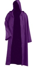 Purple Hooded Cape With Gold Chain Costume Magician Wizard XL C1059