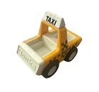 Tonka Bandi White Yellow Black Taxi Car 1987 Wheels Click When Turned 5in Long