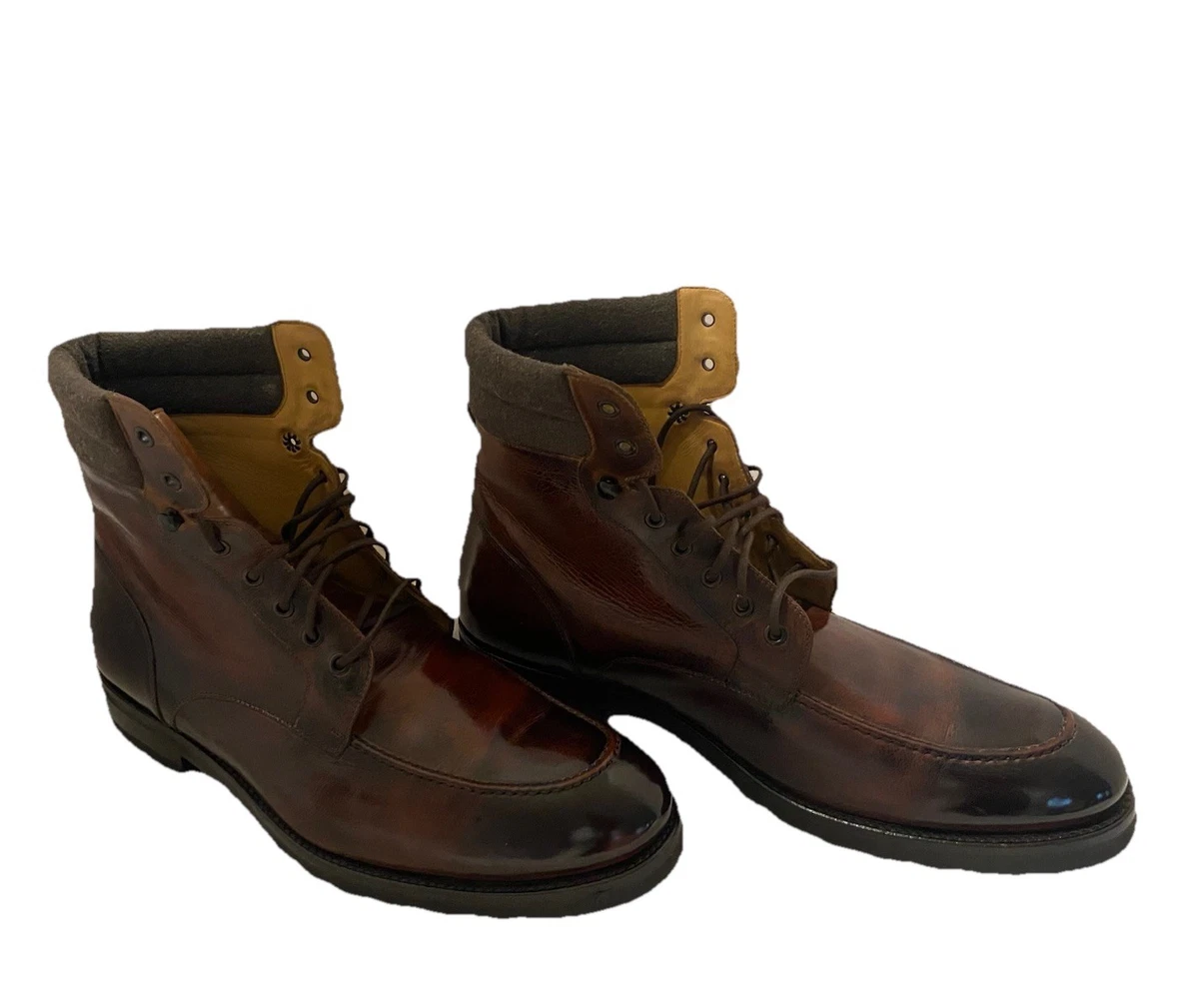 Mezlan Enzo Brown Leather Chukka Boots Men\'s 13 Apron Toe Lace Up Dress Shoes Brown Mezlan Leather Boots for Men for Sale | Shop New  main image 3