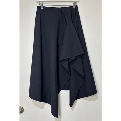 A.L.C. Skyla Drape Midi Asymmetrical Skirt Navy Blue Plaid Size 0 NWT Timeless