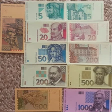 CROATIA,PROOF TRIAL,KUNA NOTES,11 DIFFERENT TRIALS.
