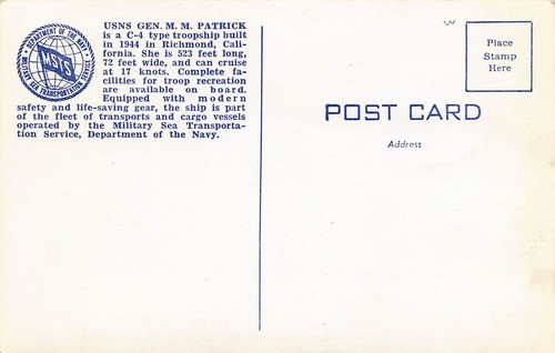 USNS General M M Patrick C-1 Troopship US Navy 1940s Real Photo RP postcard - Picture 2 of 2