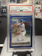 2020 Bobby Witt Jr Donruss Optic Rated Prospect Blue Mojo Auto /99 PSA 9