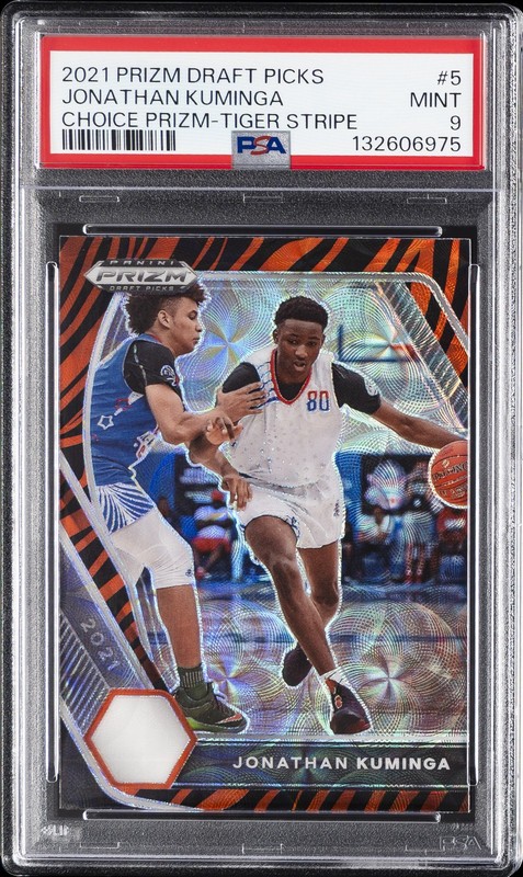 2021 PANINI PRIZM DRAFT PICKS CHOICE TIGER STRIPE JONATHAN KUMINGA RC PSA 9