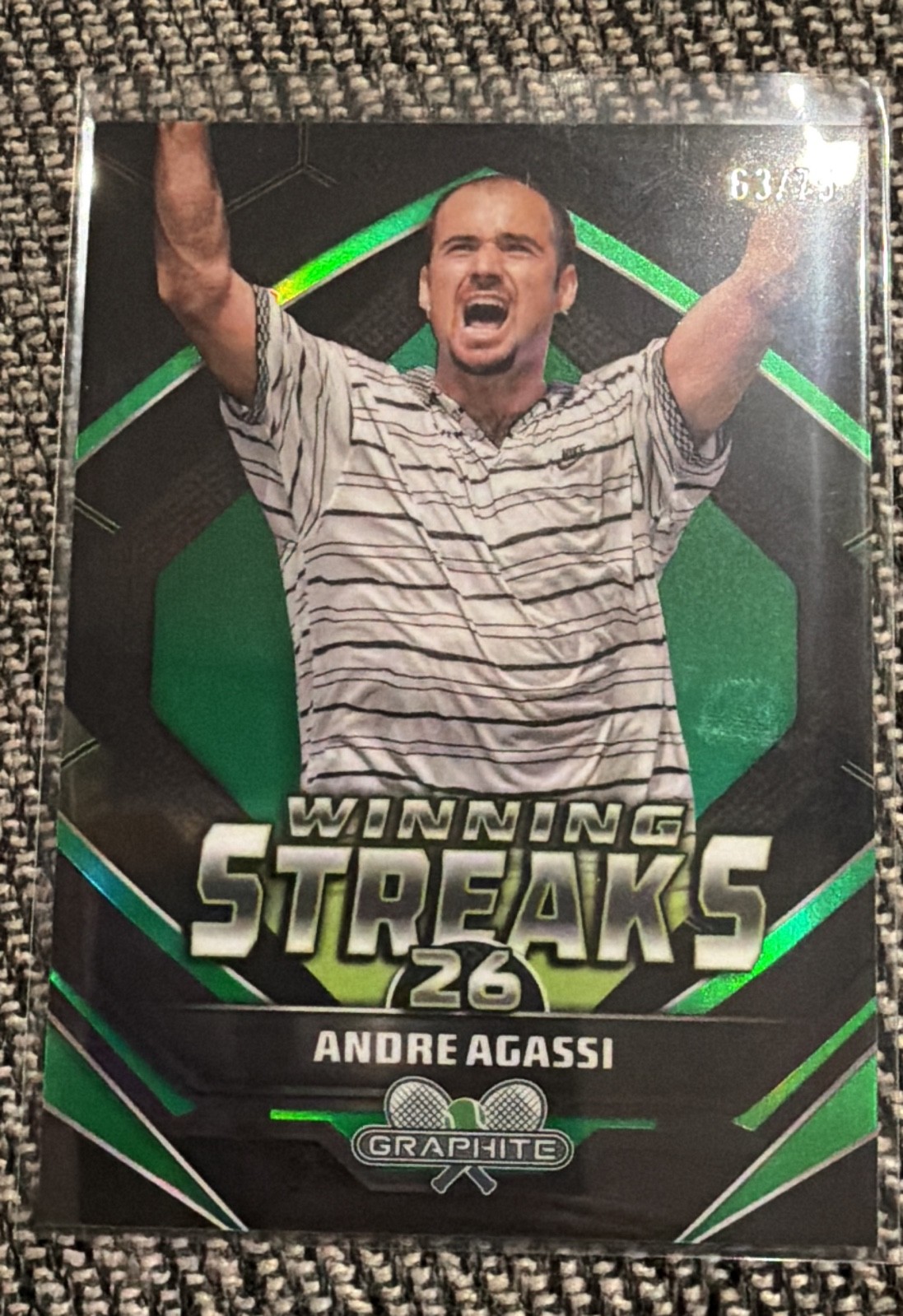 Andre Agassi #WS-AA Tennis Cards 2024 Topps Graphite Winning Streaks trading card — raw and PSA graded price guide