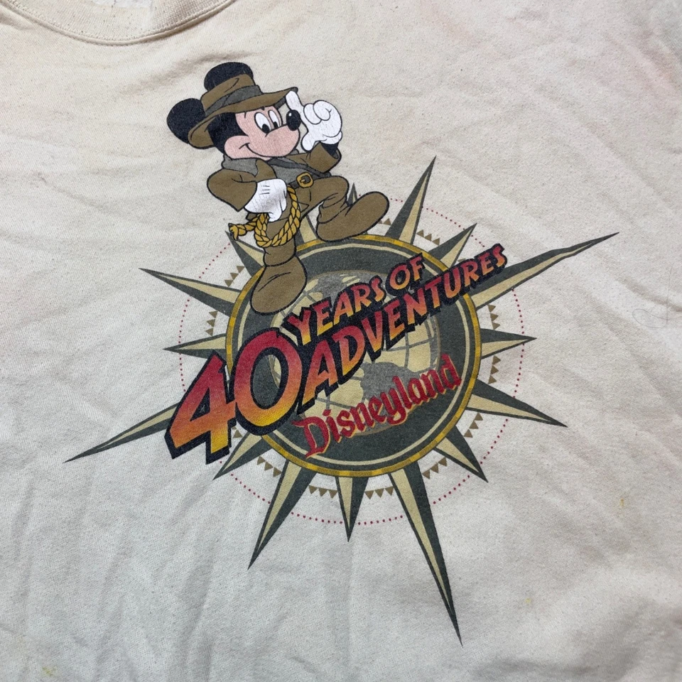 Moletom Mickey Mouse Vintage Disneyland 40 Anos de Aventura L EUA Indiana Jones - Imagem 2 de 4