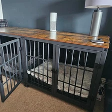 Luxury Huge Dog Kennel Pet House Furniture Thick Metal Bar Dog Crate Side Table