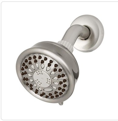 Waterpik Brushed Nickel Shower Head, High Pressure, 5 Spray Patterns, Modern