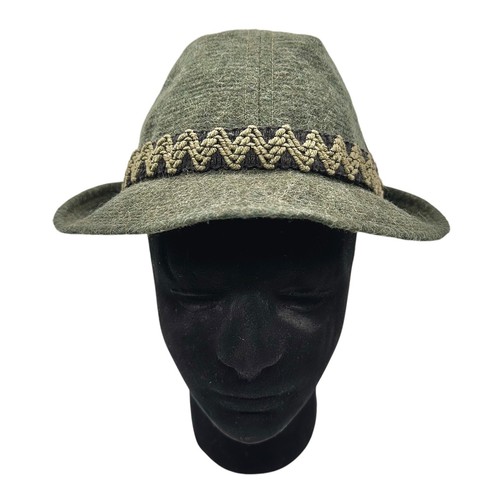 Vintage Bavarian Alpine Wool Blend Men's Hat Heather Green - Picture 2 of 14