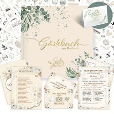 Gästebuch Hochzeit mit Fragen 104 Seiten zum Ausfüllen Aufkleber Fotoaufgaben