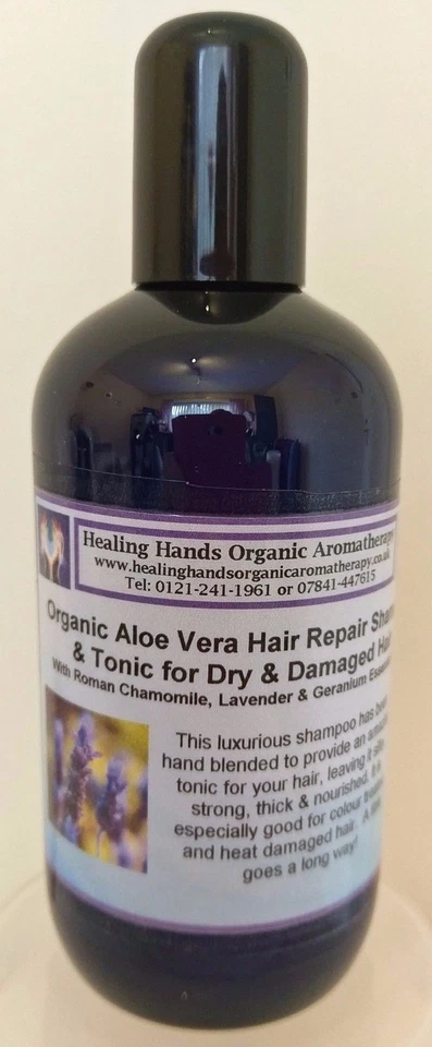 HEALING HANDS ORGANIC AROMATHERAPY Natural Luxury Organic Aloe Vera 'Hair Repair' Shampoo & Hair Tonic - 250ml
