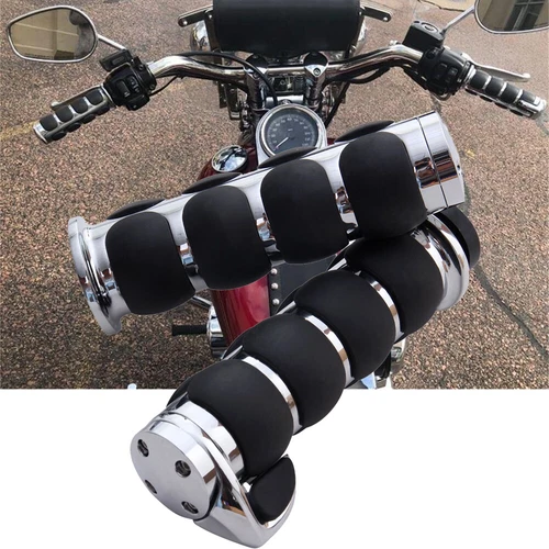Motorcycle Handlebar Hand Grips 1" 25mm For Harley Honda Yamaha Suzuki Cruiser - Picture 4 of 12