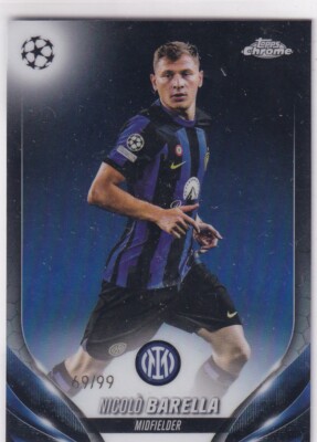 Topps 2024 Champions League Chrome No. 51 Nicolo Barella Color Match 69/99