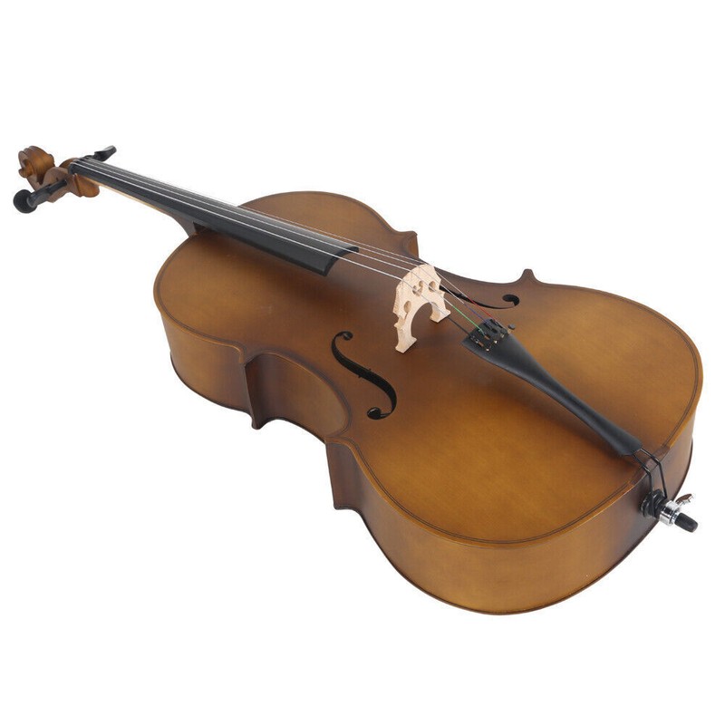 US 4/4 Matte Golden Acoustic Basswood Cello w/Case Bag Bow Rosin For Adults