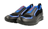 Luxus Prada Sneaker Schuhe 4O3038 Schwarz Blau Leder Neu 9 43 43,5