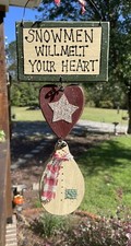 Hanging  Snowmen Will Melt Your Heart  Sign Christmas Winter Frosty
