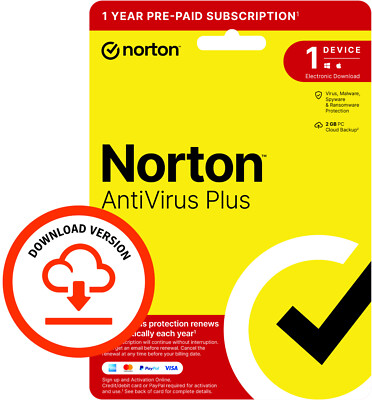 Norton 360 Antivirus Plus 2026 1 Gerät 1 Jahr sichere VPN-Sicherheit UK EU per E-Mail