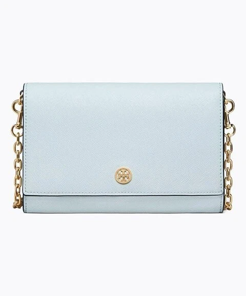 Tory Burch Robinson Chain Wallet in White