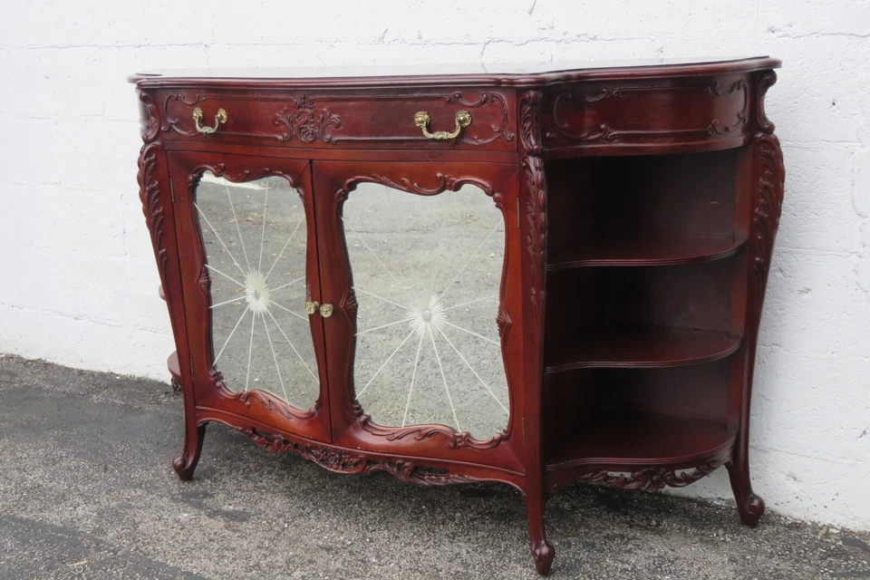 Aparador servidor buffet caoba Credenza con estantería estantes 5009 Foto 3 de 4