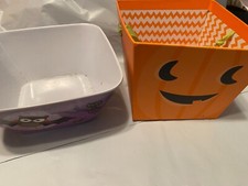 Lot Of 7 Halloween Decor Items, candles, bag, sign and more