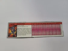 G1 Transformer INFO Strip from Box Windcharger Tech Spec Used