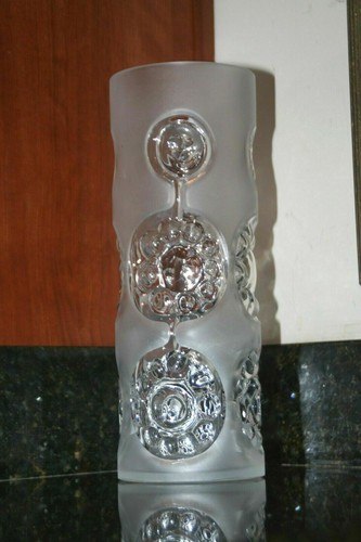 German Glass Modernist Vase! ALIEN FACES!! Mod Mod Mod Mid-Century Modern Glass - Picture 9 of 9