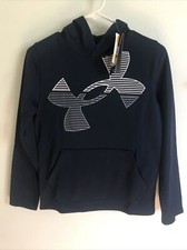  40 Under Armour Boy's LS ColdGear Shirt Top YLG/ Blue1/4 Zip NWT