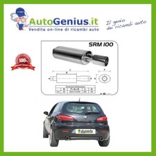 MARMITTA SILENZIATORE SCARICO SPORTIVO TUNING UNIVERSALE OVALE DIAMETRO 90 