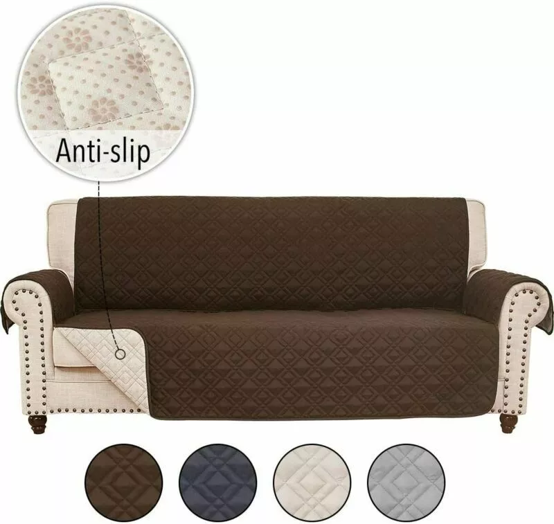 RHF Anti-Slip Couch Cover for Dogs, Leather Couch Covers for 3 Cushion  Couch Sof