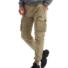 Mens Cargo Combat Trousers Chino Cotton Stretch Sports Casual Work Wear Pants